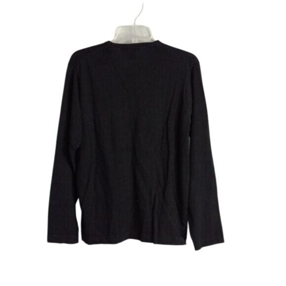 Banana Republic Size Small Black V-Neck Sweater Cotton Long Sleeve Lightweight - Picture 2 of 9